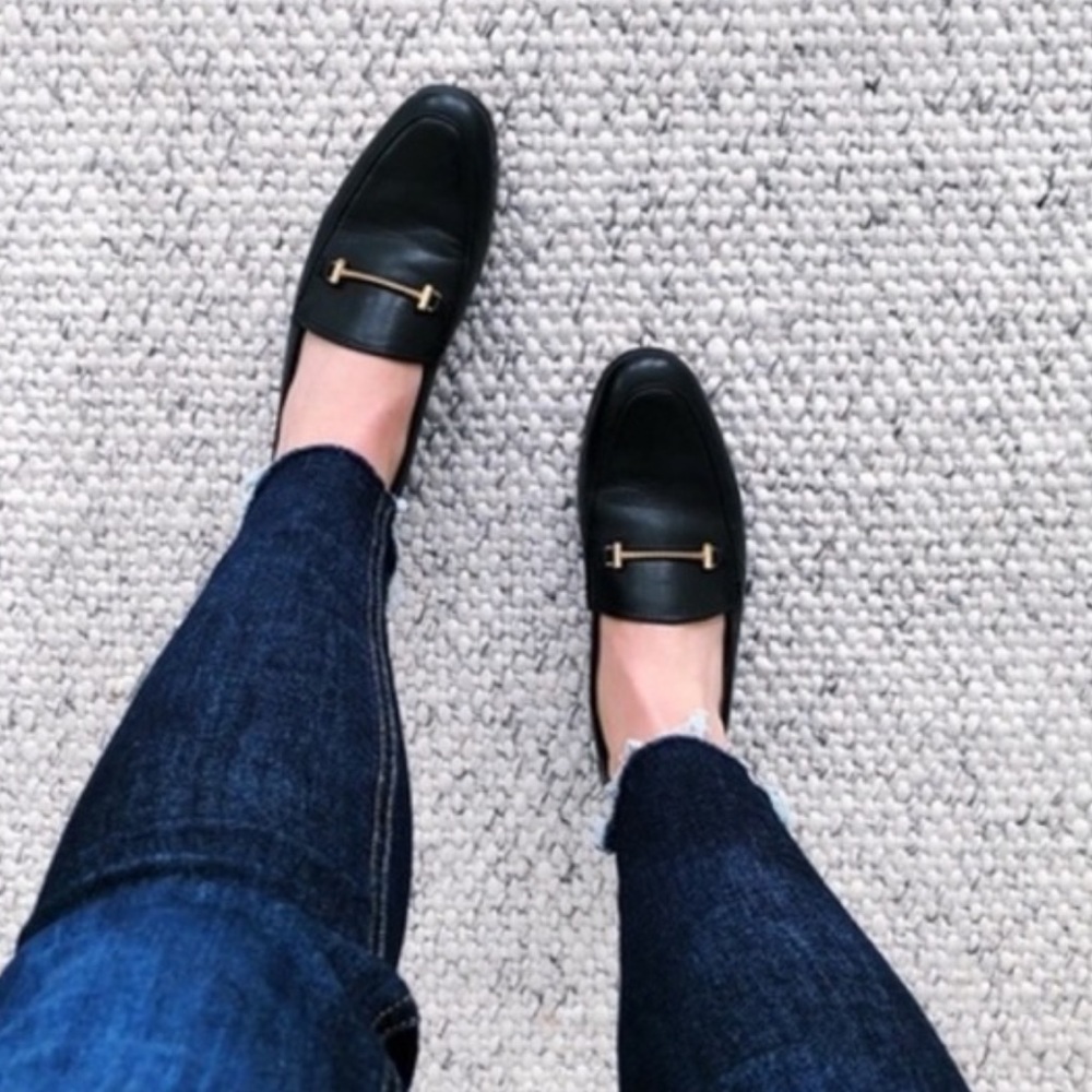 - Sam Edelman Loraine Black Leather Loafers Size 7 womens